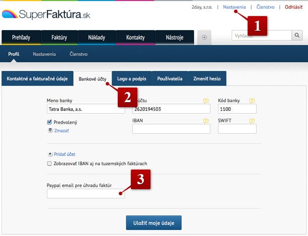 PayPal email pre úhradu faktúr Ako nastaviť účet