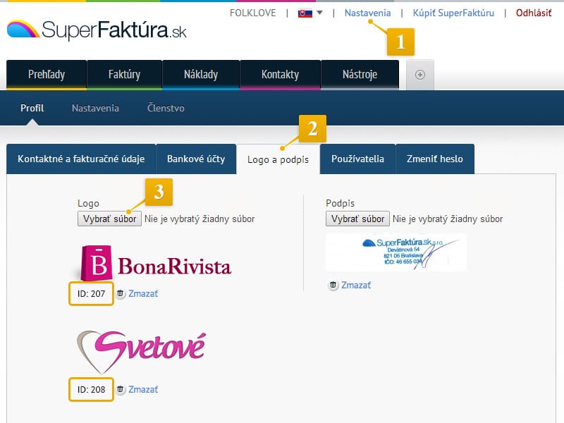Zoznam a pridanie log pre API pripojenie Rozne loga