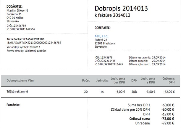 Reklamácie 20 ks tričiek Dobropis - Reklamacie
