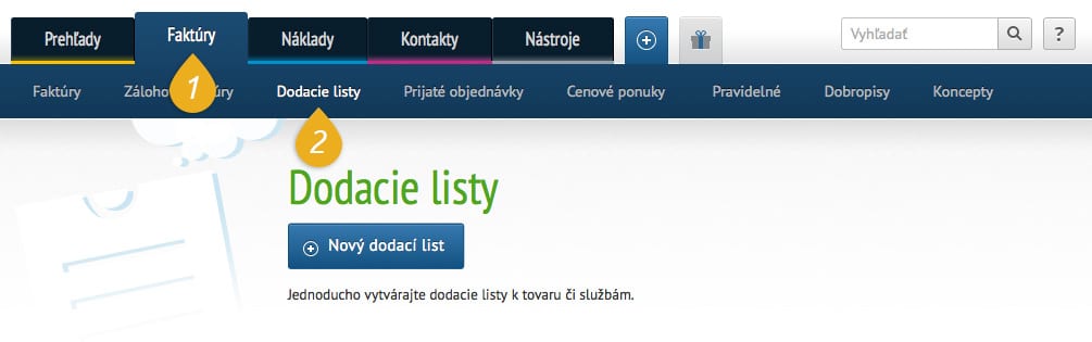 Nový dodací list