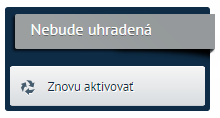 Tlačidlo pre deaktivovanie stavu faktúry nebude uhradená vo fakturačnom systéme