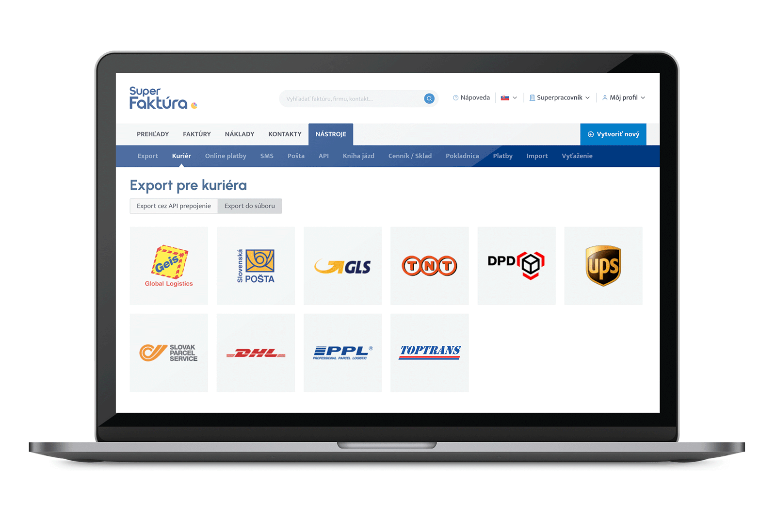 Export pre kuriéra